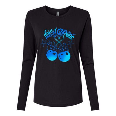 Daisy Grenade Hot T.O.P.I.C Daisy Grenade Flaming Cherries Womens Cotton Relaxed Long Sleeve T-Shirt