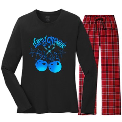 Daisy Grenade Hot T.O.P.I.C Daisy Grenade Flaming Cherries Women's Long Sleeve Flannel Pajama Set 