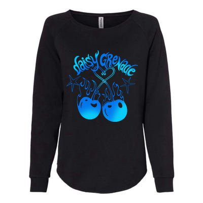 Daisy Grenade Hot T.O.P.I.C Daisy Grenade Flaming Cherries Womens California Wash Sweatshirt