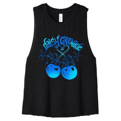 Daisy Grenade Hot T.O.P.I.C Daisy Grenade Flaming Cherries Women's Racerback Cropped Tank