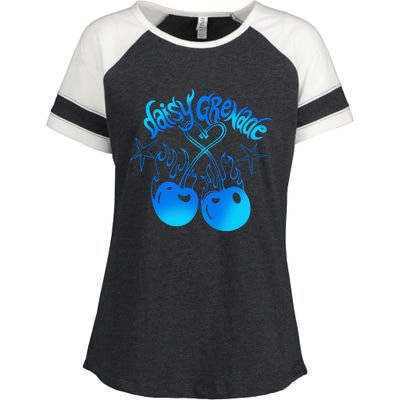 Daisy Grenade Hot T.O.P.I.C Daisy Grenade Flaming Cherries Enza Ladies Jersey Colorblock Tee