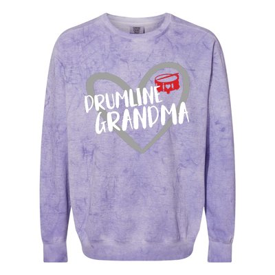 Drumline Grandma Heart Marching Band Colorblast Crewneck Sweatshirt