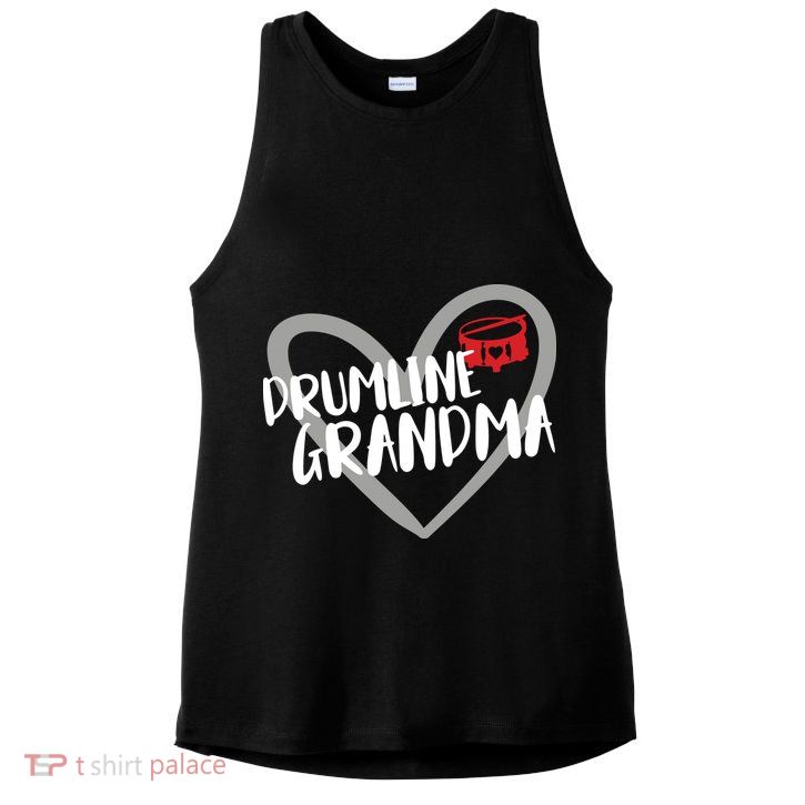 Drumline Grandma Heart Marching Band Ladies PosiCharge Tri-Blend Wicking Tank