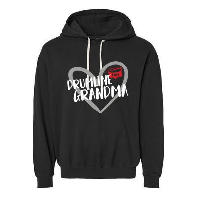 Drumline Grandma Heart Marching Band Garment-Dyed Fleece Hoodie