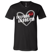 Drumline Grandma Heart Marching Band V-Neck T-Shirt