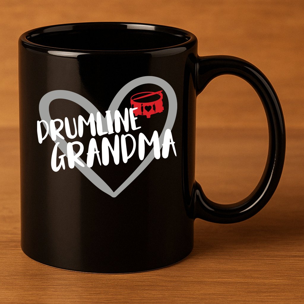 Drumline Grandma Heart Marching Band 11oz C Handle Ceramic Mug