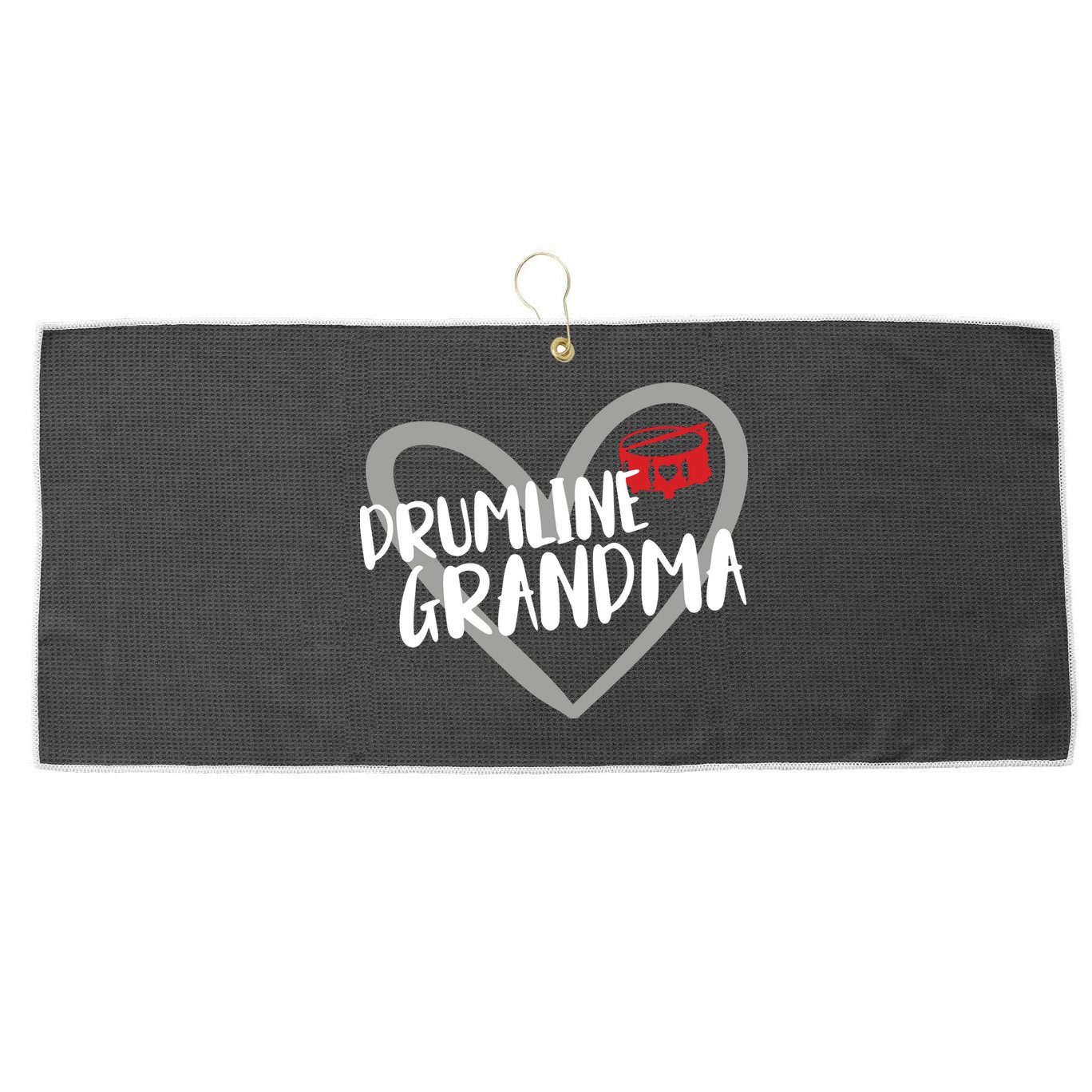 Drumline Grandma Heart Marching Band Large Microfiber Waffle Golf Towel