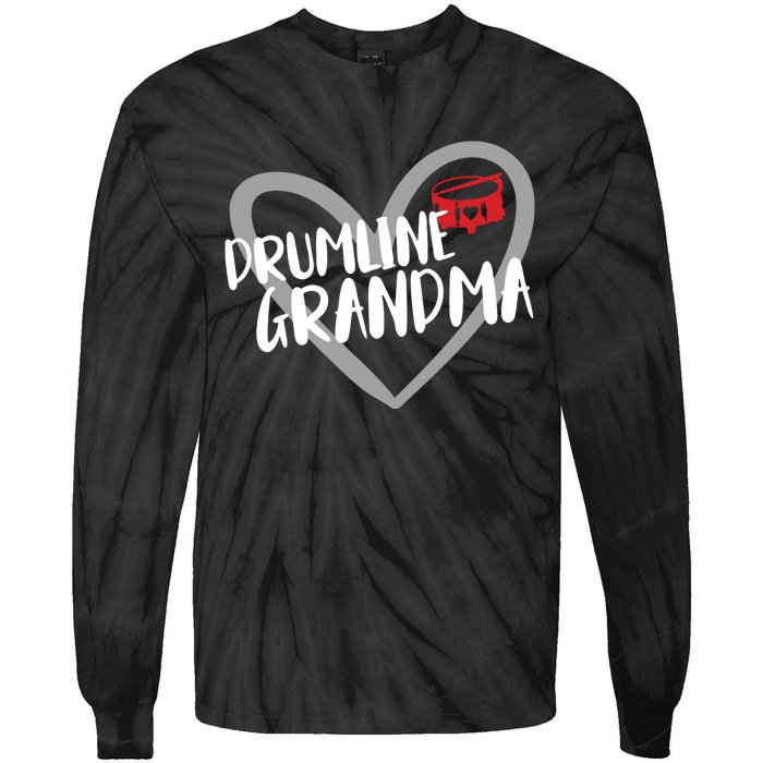 Drumline Grandma Heart Marching Band Tie-Dye Long Sleeve Shirt