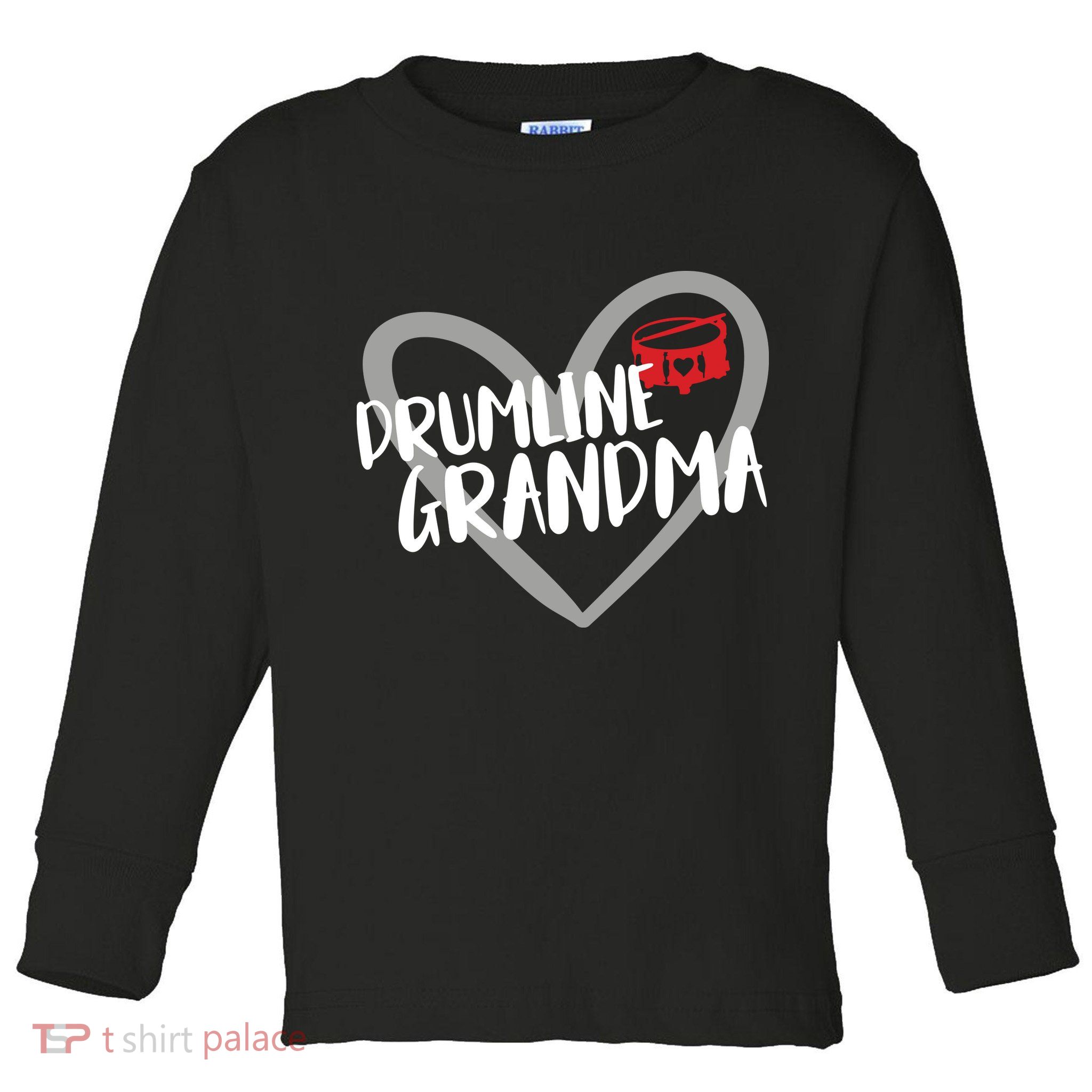Drumline Grandma Heart Marching Band Toddler Long Sleeve Shirt