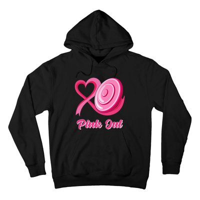 Disc Golf Heart Ribbon Pink Out Breast Cancer Awareness Hoodie