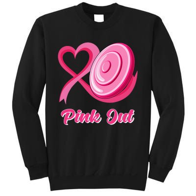 Disc Golf Heart Ribbon Pink Out Breast Cancer Awareness Sweatshirt