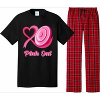 Disc Golf Heart Ribbon Pink Out Breast Cancer Awareness Pajama Set