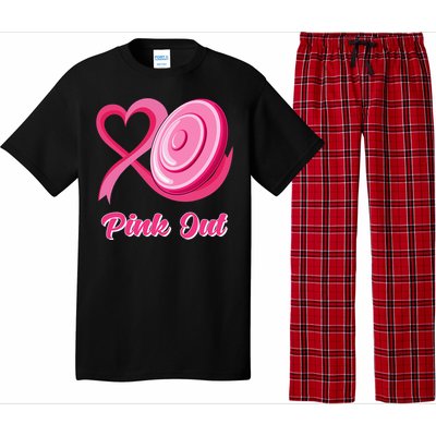 Disc Golf Heart Ribbon Pink Out Breast Cancer Awareness Pajama Set