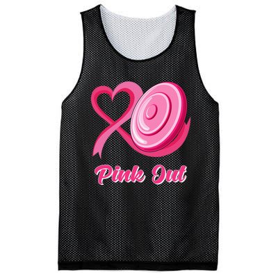 Disc Golf Heart Ribbon Pink Out Breast Cancer Awareness Mesh Reversible Basketball Jersey Tank