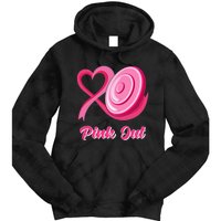 Disc Golf Heart Ribbon Pink Out Breast Cancer Awareness Tie Dye Hoodie