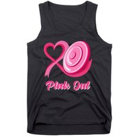 Disc Golf Heart Ribbon Pink Out Breast Cancer Awareness Tank Top