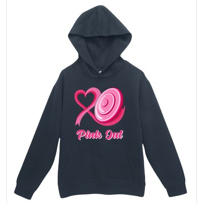 Disc Golf Heart Ribbon Pink Out Breast Cancer Awareness Urban Pullover Hoodie