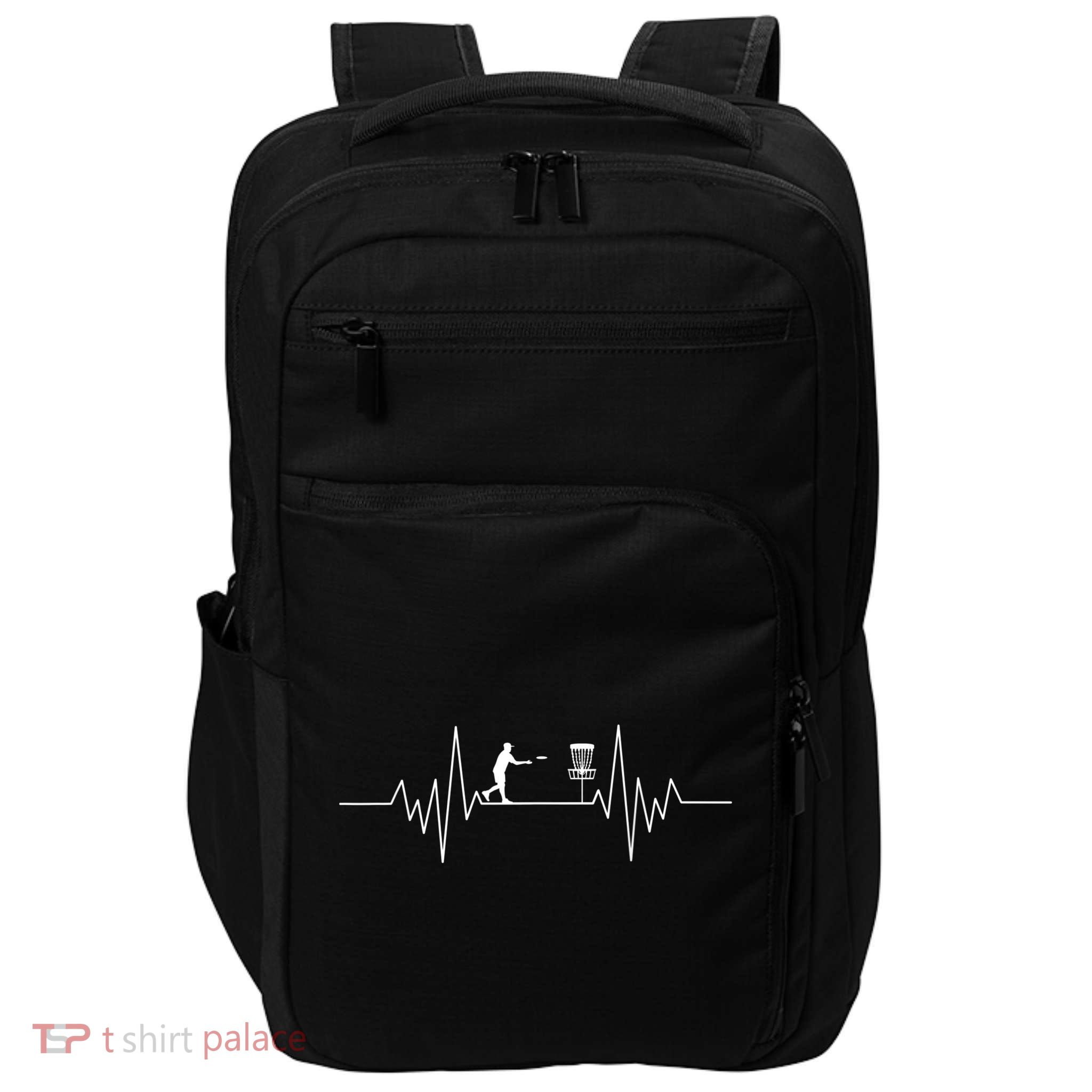 Disc Golf Heartbeat Design For A DiscGolf Player Impact Tech Backpack