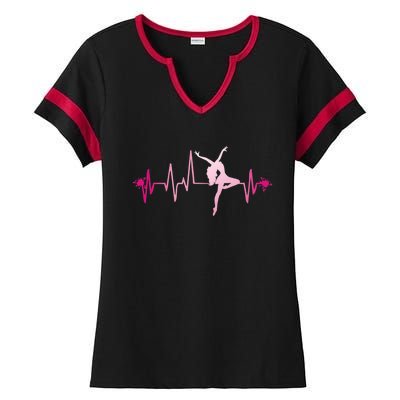 Dance Girl Heart Beat Gift Dancing Dancer Ballet Gift Ladies Halftime Notch Neck Tee