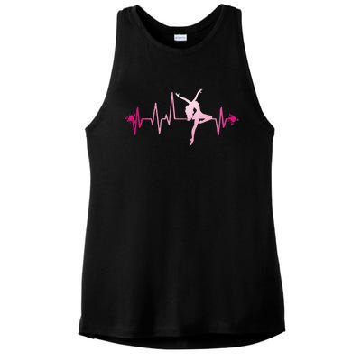 Dance Girl Heart Beat Gift Dancing Dancer Ballet Gift Ladies PosiCharge Tri-Blend Wicking Tank