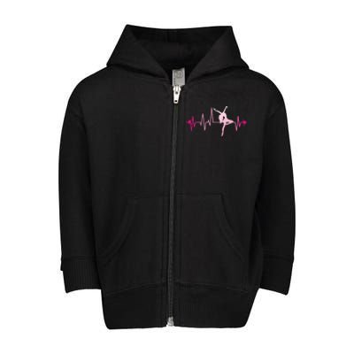 Dance Girl Heart Beat Gift Dancing Dancer Ballet Gift Toddler Zip Fleece Hoodie