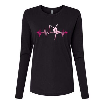 Dance Girl Heart Beat Gift Dancing Dancer Ballet Gift Womens Cotton Relaxed Long Sleeve T-Shirt