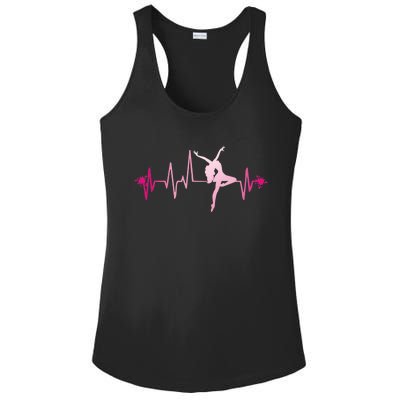 Dance Girl Heart Beat Gift Dancing Dancer Ballet Gift Ladies PosiCharge Competitor Racerback Tank