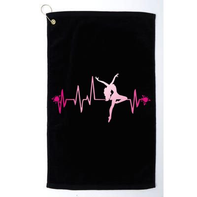 Dance Girl Heart Beat Gift Dancing Dancer Ballet Gift Platinum Collection Golf Towel