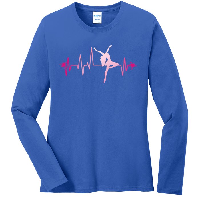 Dance Girl Heart Beat Gift Dancing Dancer Ballet Gift Ladies Long Sleeve Shirt