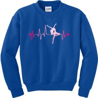 Dance Girl Heart Beat Gift Dancing Dancer Ballet Gift Kids Sweatshirt