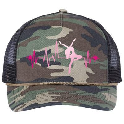 Dance Girl Heart Beat Gift Dancing Dancer Ballet Gift Retro Rope Trucker Hat Cap