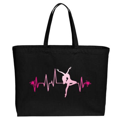 Dance Girl Heart Beat Gift Dancing Dancer Ballet Gift Cotton Canvas Jumbo Tote