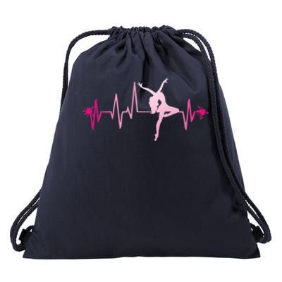 Dance Girl Heart Beat Gift Dancing Dancer Ballet Gift Drawstring Bag