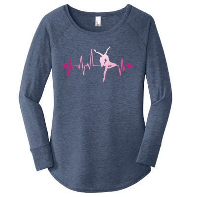 Dance Girl Heart Beat Gift Dancing Dancer Ballet Gift Women's Perfect Tri Tunic Long Sleeve Shirt