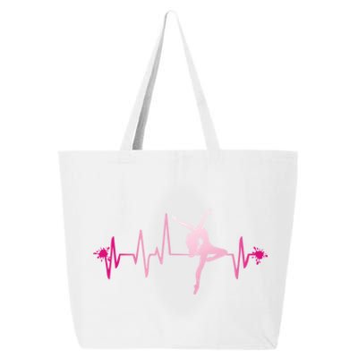 Dance Girl Heart Beat Gift Dancing Dancer Ballet Gift 25L Jumbo Tote