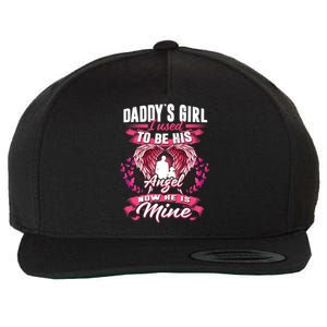 Daddy's Girl I Used To Be His Angel Now He Is Mine Funny Gift Wool Snapback Cap