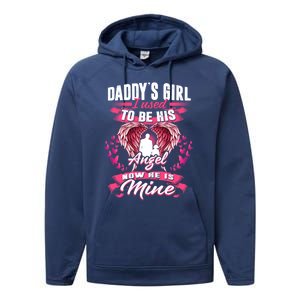 Daddy's Girl I Used To Be His Angel Now He Is Mine Funny Gift Performance Fleece Hoodie