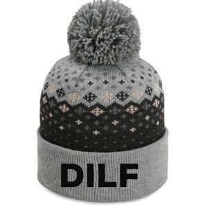 DILF Gift Idea For Dad Fathers Day Funny For The Baniff Cuffed Pom Beanie