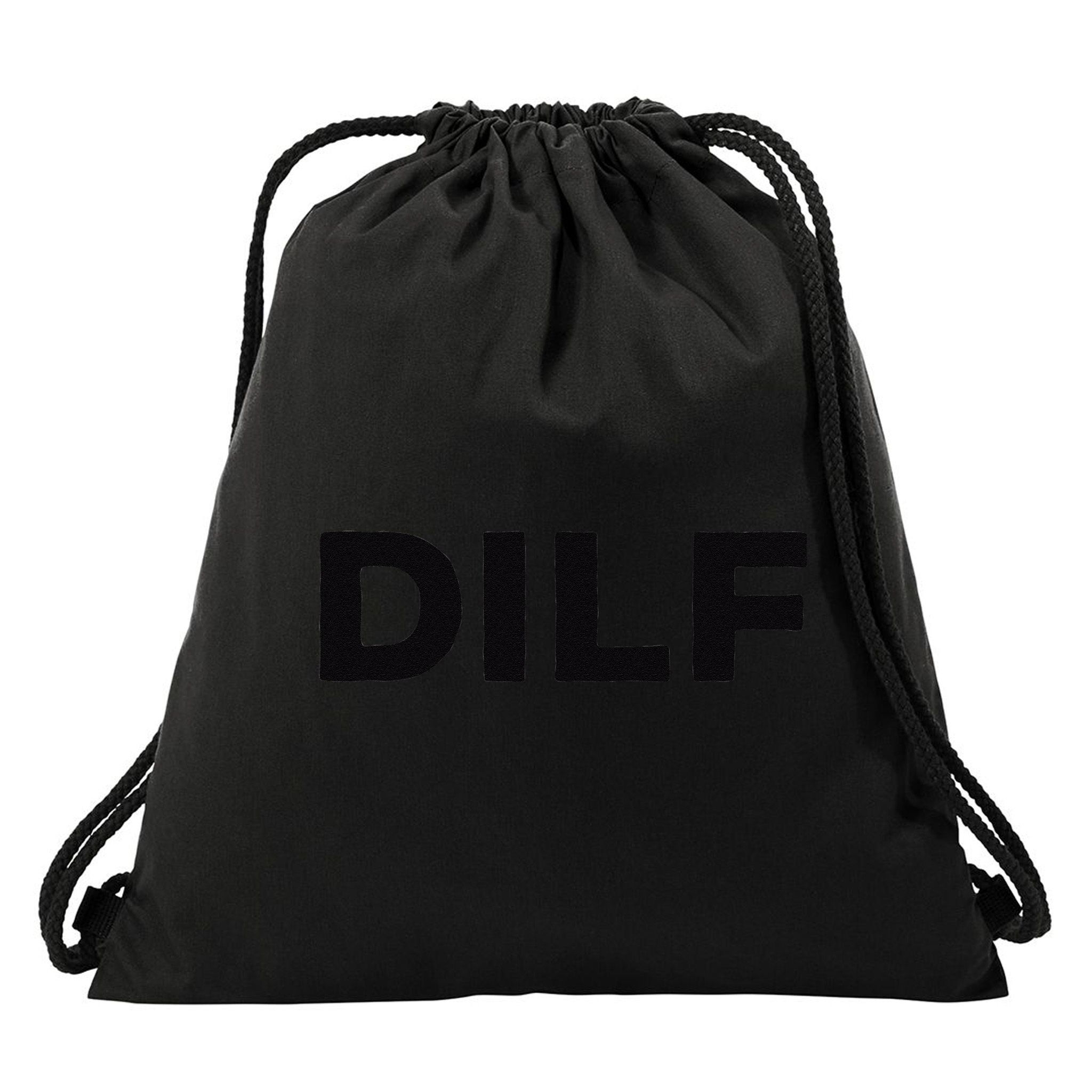 DILF Gift Idea For Dad Fathers Day Funny For Drawstring Bag