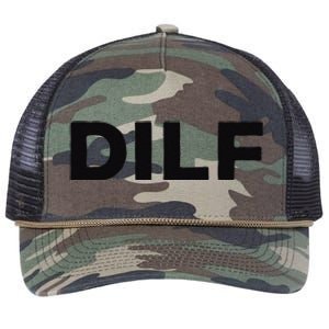 DILF Gift Idea For Dad Fathers Day Funny For Retro Rope Trucker Hat Cap