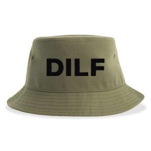 DILF Gift Idea For Dad Fathers Day Funny For Sustainable Bucket Hat