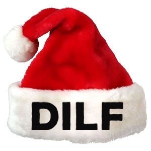 DILF Gift Idea For Dad Fathers Day Funny For Premium Christmas Santa Hat