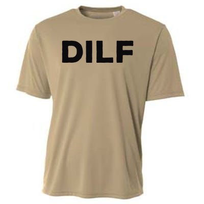 DILF Gift Idea For Dad Fathers Day Funny For Cooling Performance Crew T-Shirt