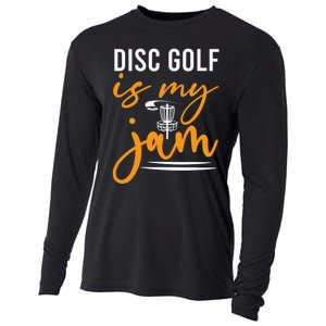 Disc Golf Is My Jam Orange Funny Golf Club Cooling Performance Long Sleeve Crew