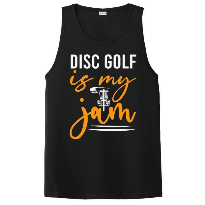 Disc Golf Is My Jam Orange Funny Golf Club PosiCharge Competitor Tank