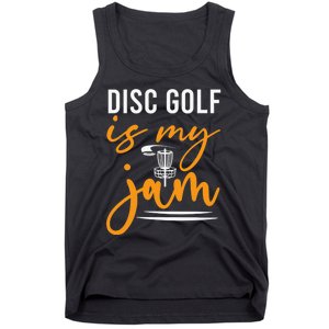 Disc Golf Is My Jam Orange Funny Golf Club Tank Top