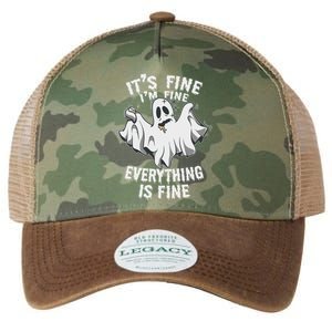 Drunk Ghost Its Fine Im Fine Everything Is Fine Halloween Great Gift Legacy Tie Dye Trucker Hat