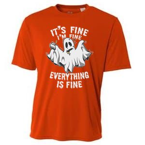 Drunk Ghost Its Fine Im Fine Everything Is Fine Halloween Great Gift Cooling Performance Crew T-Shirt