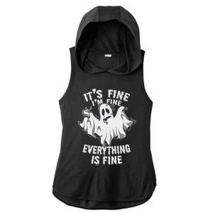 Drunk Ghost Its Fine Im Fine Everything Is Fine Halloween Great Gift Ladies PosiCharge Tri-Blend Wicking Draft Hoodie Tank