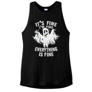 Drunk Ghost Its Fine Im Fine Everything Is Fine Halloween Great Gift Ladies PosiCharge Tri-Blend Wicking Tank